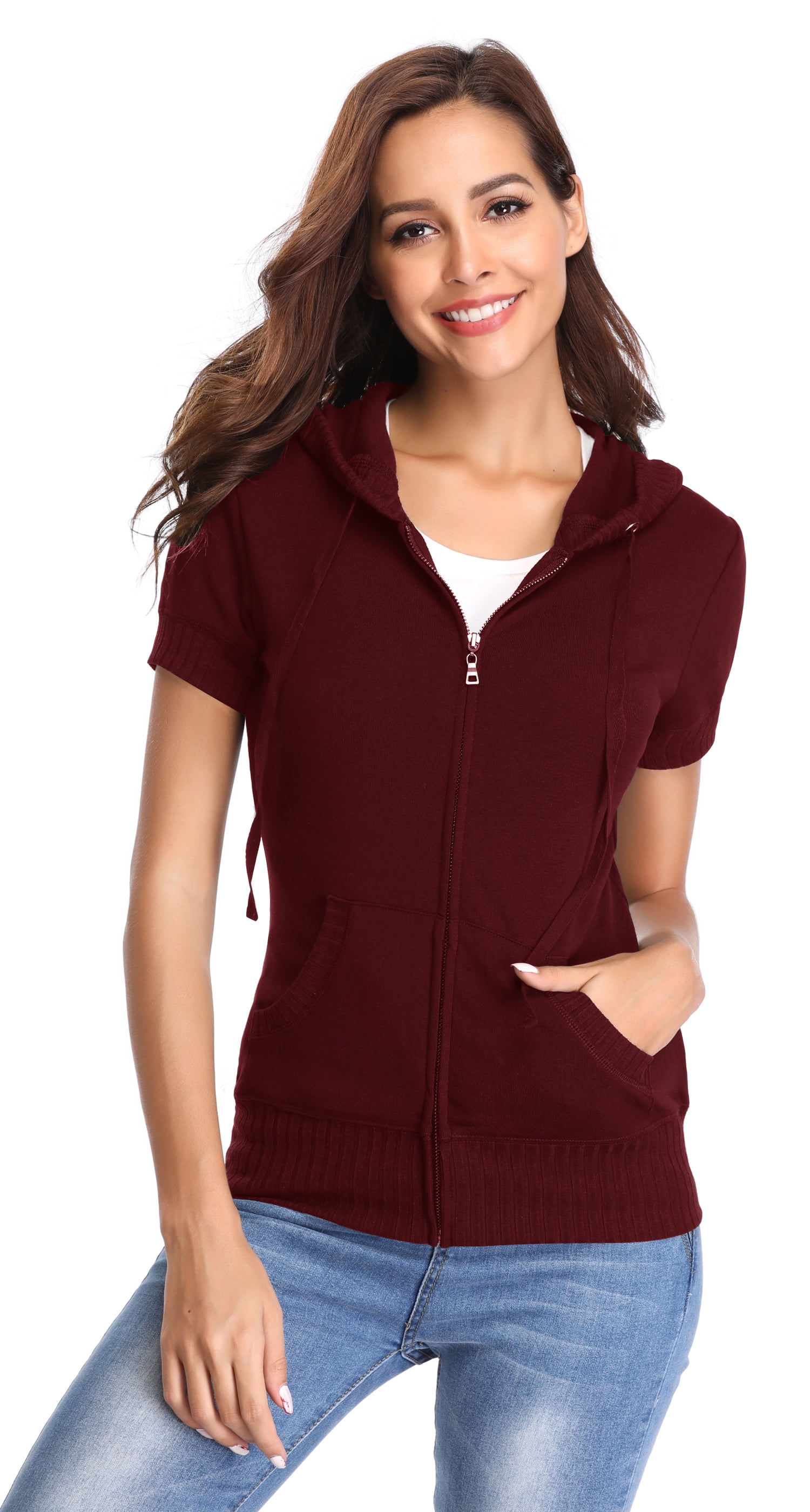 Short Sleeve Hoodie Jacket 