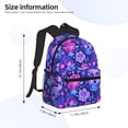 thumbnail image 4 of Lsque blue Skull purple flower1 Classic Casual Backpack - Large Capacity Water-Resistant Backpack for School, Work, Travel, and Outdoor Activities, 4 of 8