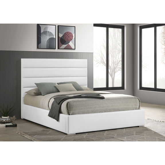 Dulcey White Upholstered Queen Platform Bed