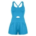 thumbnail image 3 of Women's Sexy Summer Outdoor Sport Shorts & Tank Jumpsuit - Breathable Polyester Spandex, Sporty Design for Yoga Lounging, Modern Fit One-Piece Outfit, 3 of 3