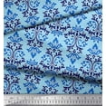 thumbnail image 3 of Soimoi Blue Cotton Duck Fabric Mosaic Damask Fabric Prints By Yard 58 Inch Wide, 3 of 3