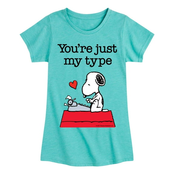 Peanuts - You're Just My Type - Girls Toddler And Youth Short Sleeve Graphic T-Shirt