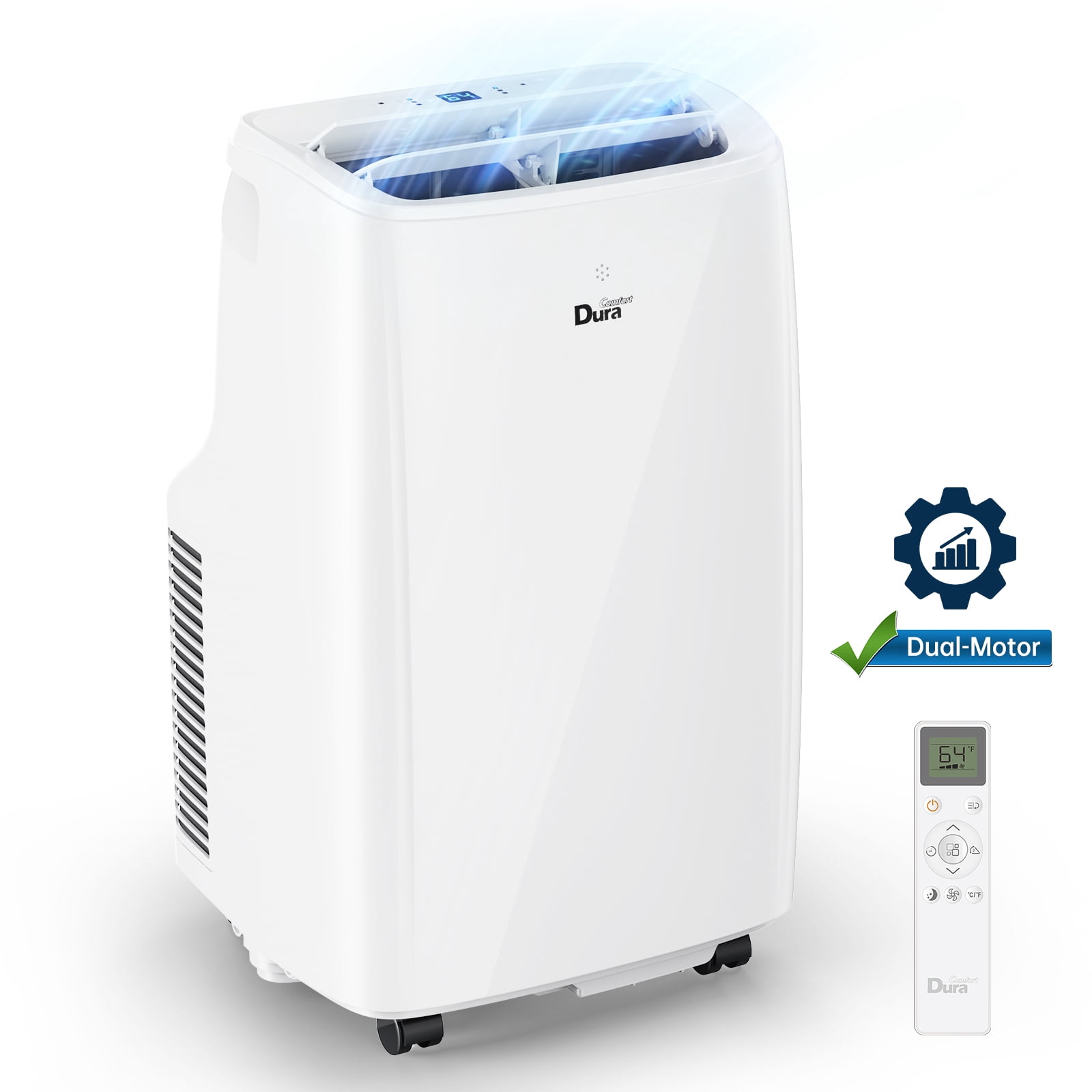 DuraComfort Portable Air Conditioner, 5,300 BTU Dual Motor, for Rooms up to 240 sq ft, Cooling, Dehumidifier, Fan(8000BTU ASHRAE)