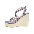 thumbnail image 3 of BLISSFUL STEP Women's Snake Print Platform Slingback Strappy Espadrille Wedge Heel Sandals Purple 6.5, 3 of 8