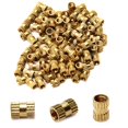 thumbnail image 1 of Wekity M3x6mm Female Thread Knurled Nuts,100PCS Hx4mm OD Brass Threaded Insert Embedment Nuts Hydraulic Welded Joint Injection Molding Assortment Kit for 3D Printing Injection Molding-0621, 1 of 5