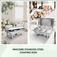 thumbnail image 5 of Chafing Dish Buffet Set of 2, 8QT Stainless Steel Rectangular Chafers and Buffet Warmer Sets for Catering, Foldable Complete Set with 1/3 Food Pan, Lid, Fuel Holder for Event Party Holiday, 5 of 7