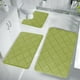 thumbnail image 4 of Juego de 3 alfombrillas de baño de espuma con agarre antideslizante, suaves, absorbentes y de secado rápido para mayor seguridad y comodidad en el suelo. Lavables a máquina. Gris oscuro., 4 of 7