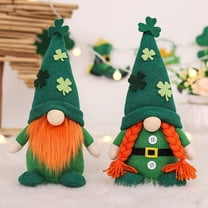 St.Patrick鈥檚 Day Gnome Plush Doll Green Irish Leprechaun Buffalo Plaid Decorations Scandinavian Swedish Tomte Nisse Shamrock Gnome for Gift Dwarf Ornament Home Decor