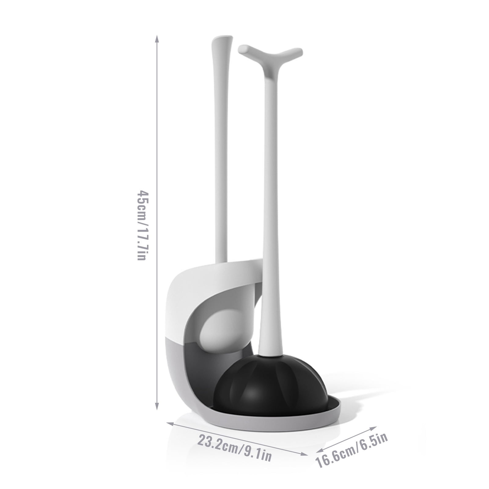 BIBABLYKE Toilet Plunger and Toilet Bowl Brush Combo No Dead Corner Cleaning Brush with Holder Bathroom Toilet Cleaning Tools