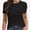 Black, variant on Women's Basic Solid Active Soft Short Sleeve Crew Neck Top T-Shirts