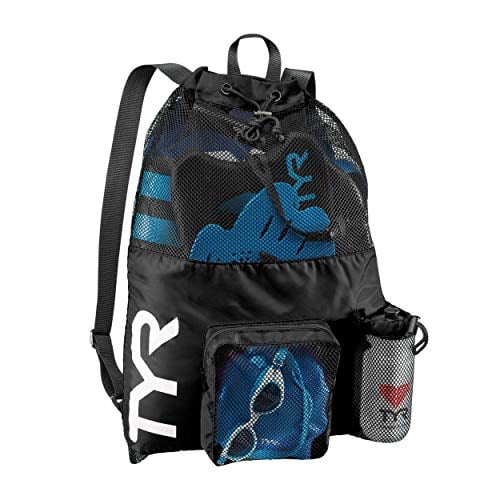 Mochila grande TYR malla natación y gimnasio negra 40000ml