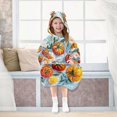thumbnail image 7 of FORMRS Wearable Blanket Hoodie with Sleeves for Kids Cozy Flannel Sweatshirt, Watercolor Tomatoes, 7 of 7