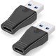 thumbnail image 1 of USB Type C 3.1 Female to USB 3.0 Male Adapter Converter Extender Support Double Sided 5 Gbps Data Sync and Charging 2 Pack, 1 of 5