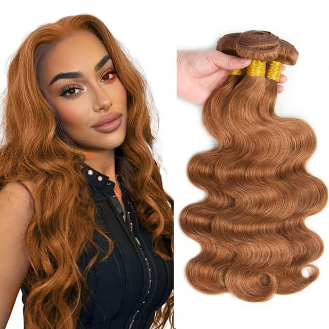 Paquetes de cabello humano Auokmar Color #30 Brown Body Wave, 3 x 66 cm