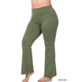 thumbnail image 5 of Pantalones de yoga acampanados de cintura alta con pliegues y corte acampanado para entrenamiento de mujer y tallas grandes de algodón elástico, 5 of 5