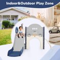 thumbnail image 5 of 7 in 1 Toddler Slide Playset Indoor Playground,Kids Slide Outdoor Freestanding Climber with Slie, Arch Tunnel, Toss and Basketball Hoop, for Toddlers, Kids Climbers Playground (Blue Grey), 5 of 7