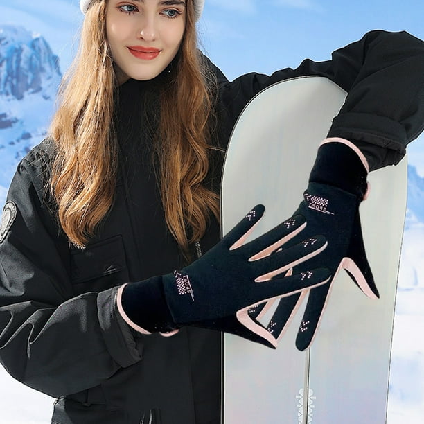 Guantes de poliéster, juegos de colchas y cubrecamas, invierno y otoño, forro polar grueso, cálido, unisex, para deportes al aire libre, resistentes al frío, pantalla táctil, guantes térmicos para con