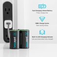 thumbnail image 2 of Batería azul pálido, 2 unidades, recargable por USB, D, 4700 mAh, 2 of 7
