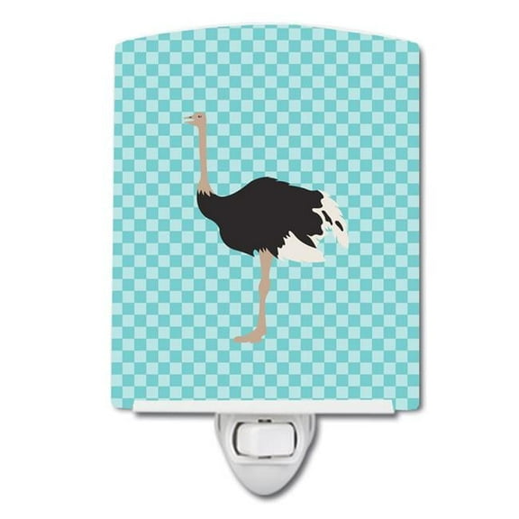 Common Ostrich Blue Check Ceramic Night Light
