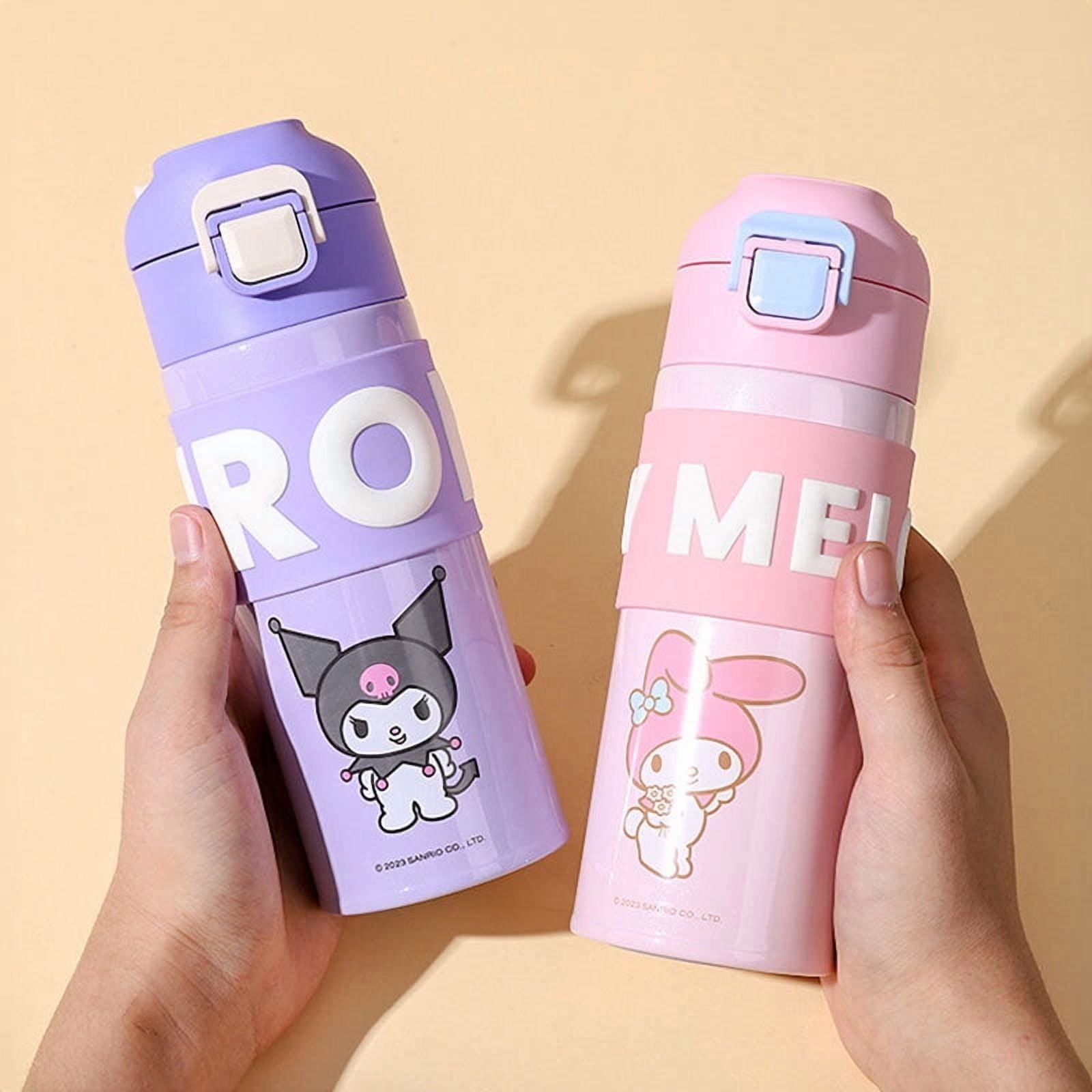 400ml Food-Grade 316 Student Insulated Water Bottle, Cartoon Kuromi Large Capacity Stainless Steel Water Bottle, Cute Cinnamoroll Blue Tea Cup