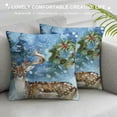 thumbnail image 3 of Orinice Deer Snow Christmas Wreath Graphic Decorative Cushion Throw Pillow Cover 12x12in, 3 of 5