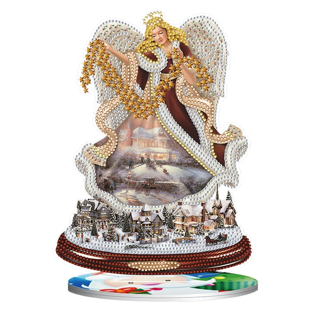 Adorno de Diamantes de Cristal Wdftyju Tema Navideño Hecho a Mano