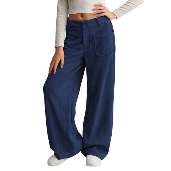 Lvshlubb Girls Wide Leg Sweatpants Fashion High Waisted Casual Baggy Joggers Girls Athletic Pants with Pocket Size 7-16