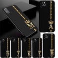 thumbnail image 2 of Funda de teléfono con 26 letras de oro rosa para Iphone, carcasa trasera con corona a la moda para Iphone 12, 13, 11, 14 Pro, X, Xs, XR, Xsmax Fivean unisex, 2 of 2