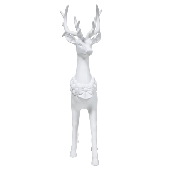 Blow Mold Standing Deer Christmas Decoration, White, 17", by Holiday Time
