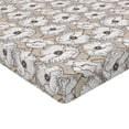 thumbnail image 4 of Ambesonne Floral Fitted Sheet, Poppy Flowers Retro Palette, King Size, Dark Eggshell Brown White, 4 of 5