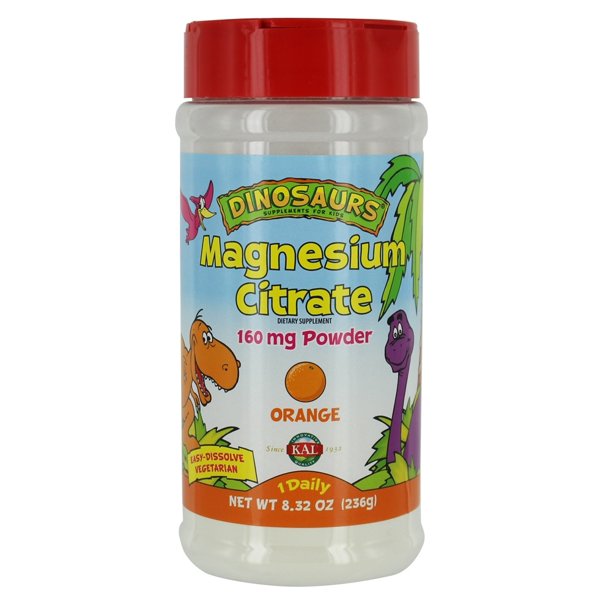 Kal Dinosaurs Magnesium Citrate Powder Orange 160 mg. 8.32 oz