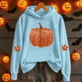 thumbnail image 4 of XIYON Hoodies For Women Halloween Pumpkin Print Hooded Sweatshirt With Front Pockets For Fall Winter Cozy Long Sleeve Pullover, 4 of 5