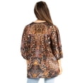 thumbnail image 2 of Sakkas Ligia Women's 3/4 Sleeve Casual Floral Loose Tunic Blouse Shirt Round Neck - 551-Black - S/M, 2 of 5