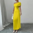 thumbnail image 2 of CIENVNSTG Women's Strapless Backless Long Prom Formal Cocktail Dress A Line Maxi Dress Yellow S, 2 of 4