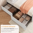 thumbnail image 4 of Bingirl Upholstered Queen Bed Frame with Adjustable Headboard, 4 Storage Drawers, Button Finish Design, No Box Spring Needed, Noise-Free, Easy Assembly in Beige, 4 of 7