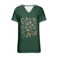 thumbnail image 4 of ChaoHeng Ladies Blouses Short Sleeve Women Summer T-Shirts Women's Floral Print Small V-neck Short Sleeved T-Shirt Loose Top, 4 of 4