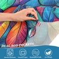thumbnail image 3 of Yayeee Kitchen Curtains Tier Pair Light Filtering 27"x24" Rod Pocket Short Cafe Window Panel, Vibrant Art Leaves Pattern, 3 of 7