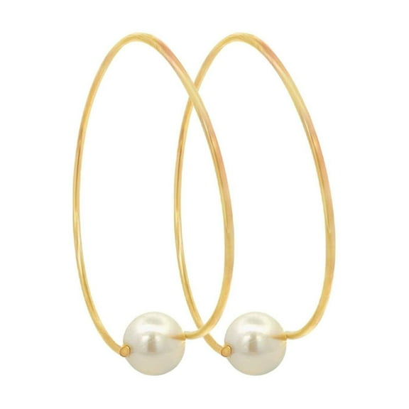 Large Pearl Swirl Hoop Push Back Earrings (J263/K366A)