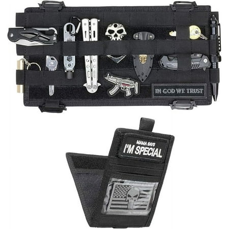 WYNEX Molle Visor Panel Organizer Tactical Car Sun Visor Cover Molle Webbing Compatible Elastic Slots Vehicle Visor Storage Holder Pouch with 3 Elastic Strap Compatible F150 F550 Tundra