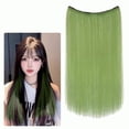 thumbnail image 2 of Makeup｜Bradem wig April Deals Hair Extensions Real Human Hair Remy Wire In Hair Extensions Secret Fish Line Hair Piece With 2 Clips Long Straight 20 Inch, 1 piece ear-hanging dyed wig, 2 of 9