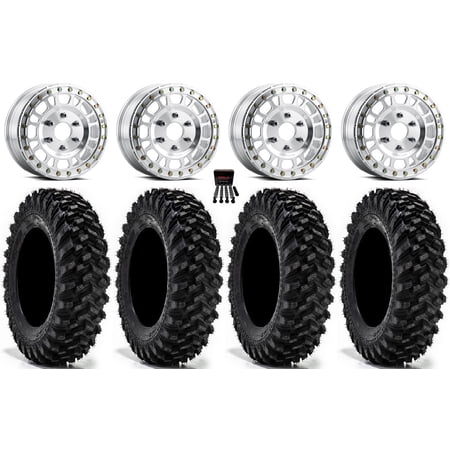 Method 412 Beadlock 15 Wheels Machined 32 Warrior XT Sticky Tires Can-Am Maverick R