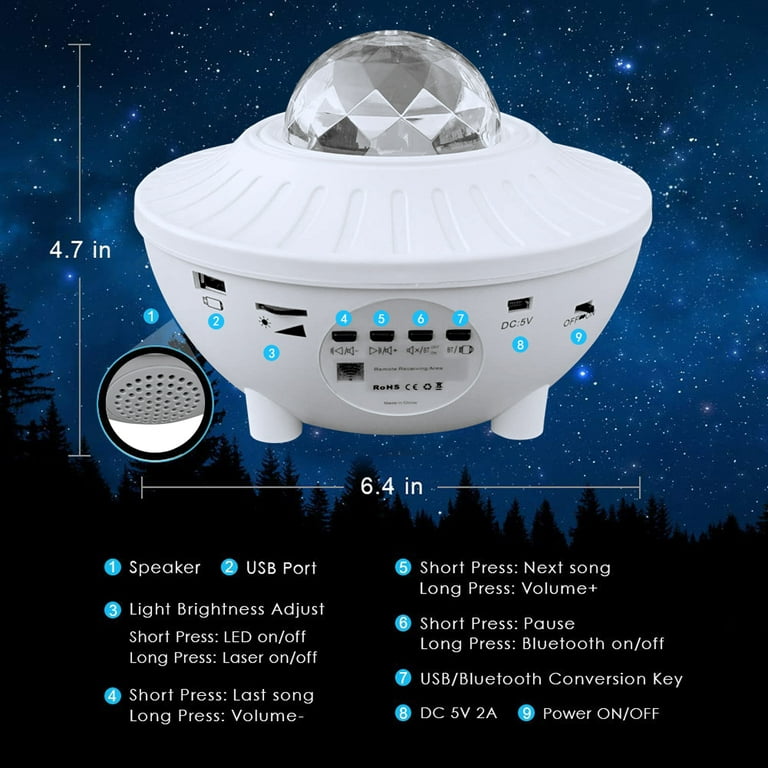 USB Galaxy Star Night Lamp LED Starry Sky Projector Light Ocean