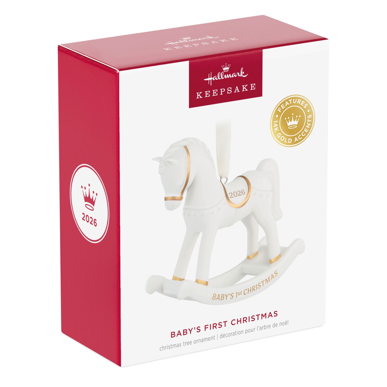 Hallmark Keepsake 2026 Baby's First Christmas Rocking Horse Porcelain Ornament
