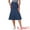 Medium Blue, variant on DARING DIVA Women's High Waisted A-Line Flared Midi Casual Denim Skirt XS Dark Blue