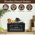 thumbnail image 2 of Soporte de Utensilios de Madera Resistente Organizador de Utensilios de Cocina con 4 Compartimentos y Fondo de Drenaje Organizador de Cubiertos Soporte de Vaso Organizador de Cubiertos para Utensilio, 2 of 11