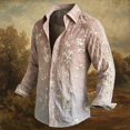 thumbnail image 2 of Mens Long Sleeve Floral Shirts Summer Casual Button Down Dress Shirts Wedding Party Holiday Shirt, 2 of 5