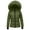 Army Green#women's faux-fur-trim hooded puffer coat, variant on Puffer Jacket for Women with Hood Quilted Thicken Warm Ski Down Jackets Faux Fur Trim Zip Up Waterproof Outdoor Comfy Coats Pink,L