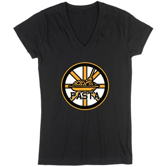 Bruins David Pastrnak Pasta Logo LADIES V-NECK T-shirt