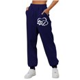 thumbnail image 4 of Sakmal Womens Sweatpants Baggy Joggers Pants with Pockets Heart Print Stretchy Blue Womens Joggers XL, 4 of 4