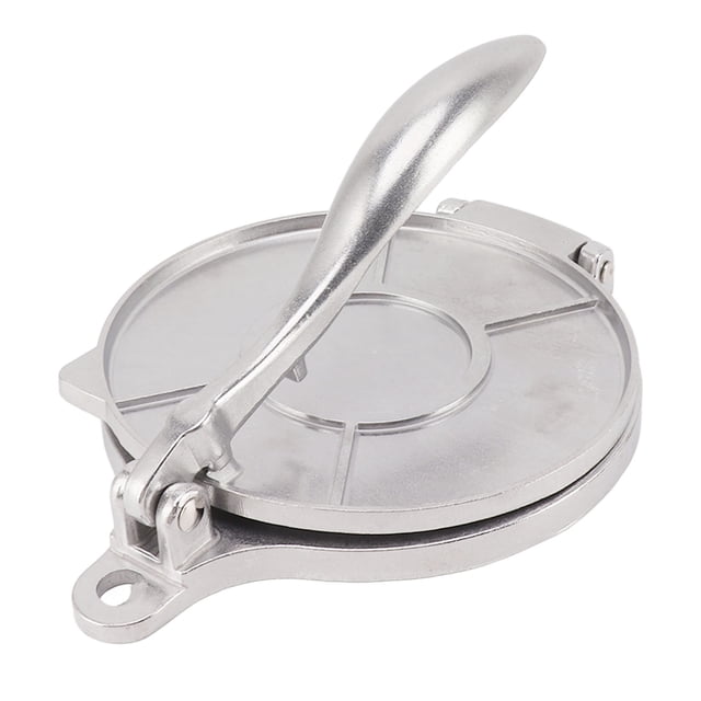 Prensa de tortillas Aleación de aluminio Herramienta de prensado manual para hacer tortillas para hacer pasteles de pizza 16 cm Plata